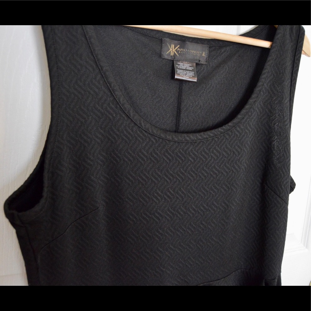 Black, Textured-pattern Dress